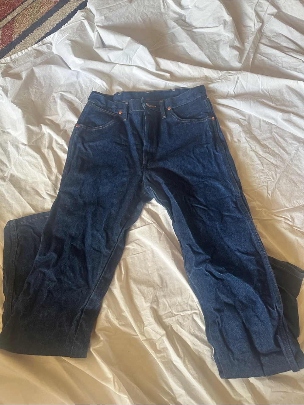 Wrangler Cowboy Cut Men's Boot cut Jeans in Dark Indigo Blue 31x34
